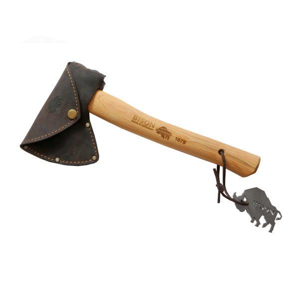 Bison Leather Hatchet Axe Belt Pouch Holster on axe