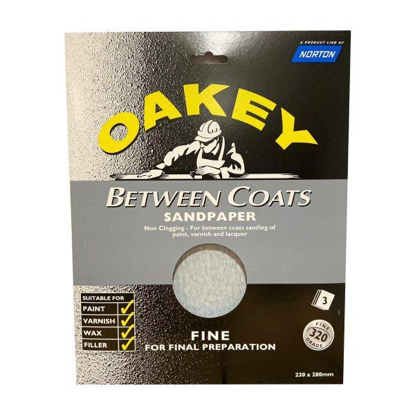 Oakey Fine Grade 320 Wood Carving Sandpaper (3 Pack)