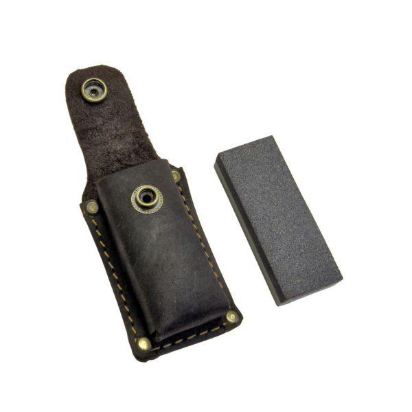 Bison Sharpening Stone DUO & Holster Open