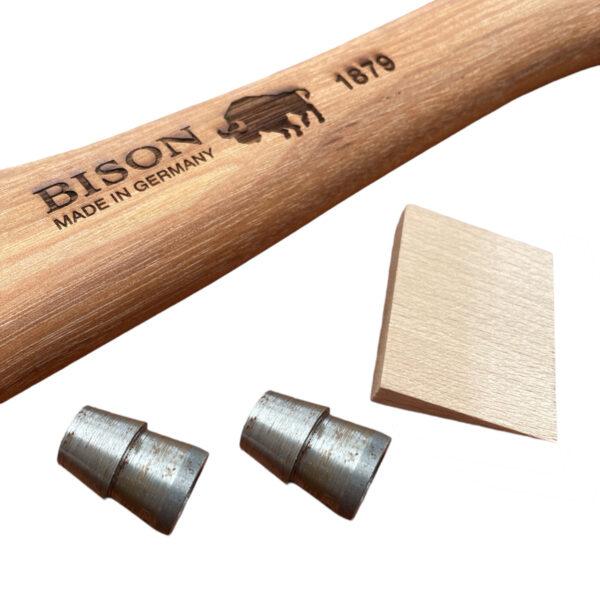 Bison 1879 Splitting Hatchet 500mm - Hickory Handle & Wedges 2