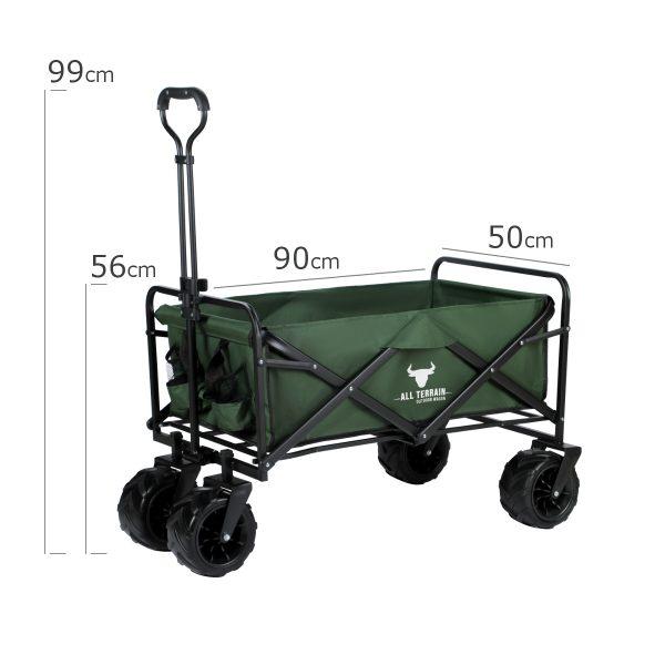 Bull All Terrain Folding Outdoor Trolley / Wagon - Green Size