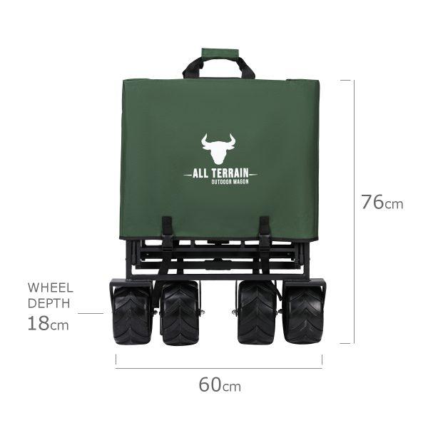 Bull All Terrain Folding Outdoor Trolley / Wagon - Green Size 2