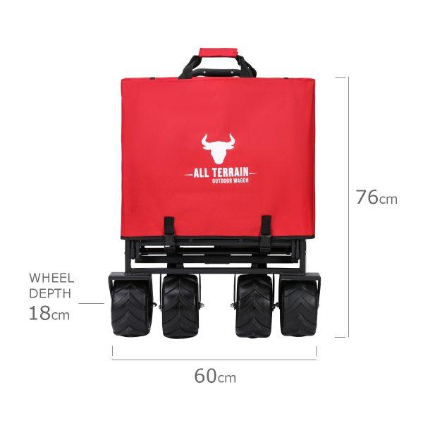 Bull All Terrain Folding Outdoor Trolley / Wagon - Red Size 2