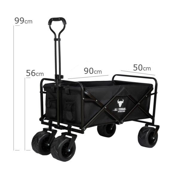 Bull All Terrain Folding Outdoor Trolley / Wagon - Black Size