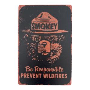 Smokey Bear Be Responsible Prevent Wildfires Metal Sign