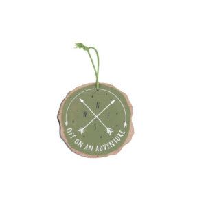 Happy Camper Off On An Adventure Wood-Slice Effect Hanging Sign