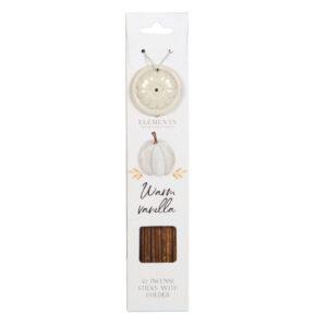 Elements Warm Vanilla Incense Sticks & Ceramic Holder Gift Set