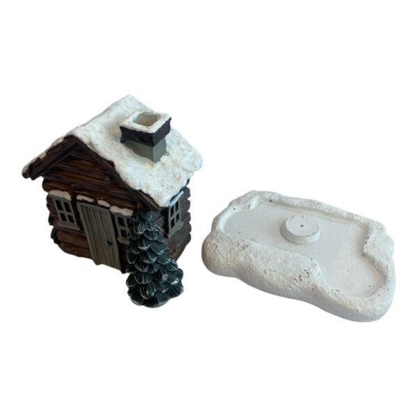 CEuk Smoking Log Cabin Cone Incense Burner Open
