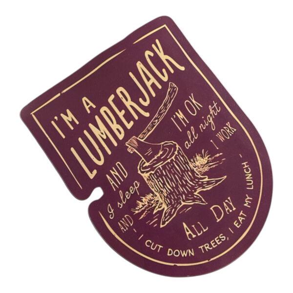 CEuk Lumberjack Song Vinyl Decal Sticker Left Angle